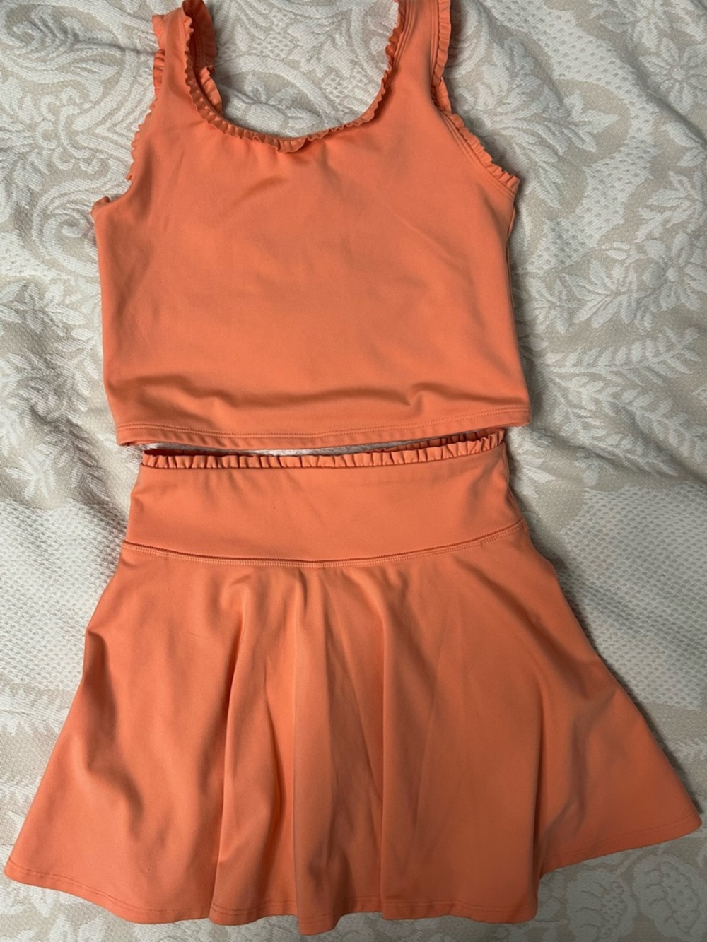 Yogalicious Orange Tank and Skater Skirt Kids Set